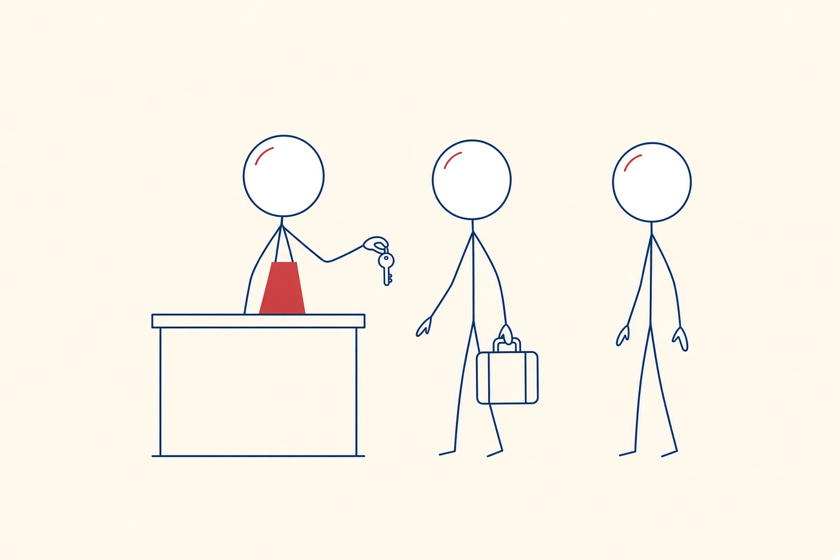 Recepción de hotel, ilustración